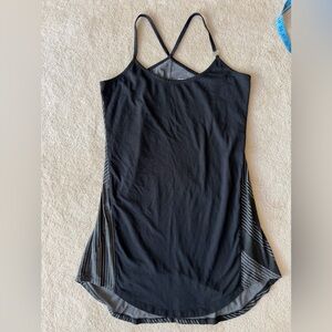 Fox Black Strappy Athletic Dress with Striped Side Panels